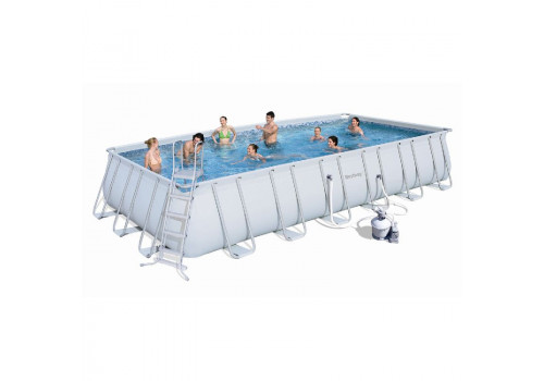 56475 Каркасный бассейн прямоугольный BestWay, 732х366х132см, фильтр-насос песчанный 5678 л/ч (28362, 28366)