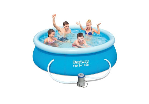 57268 Bestway Бассейн с надувным бортом 244х66 см, 2300 л, с фильтр-насос 1249л/ч.