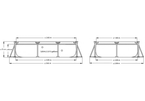 28272 Каркасный бассейн Intex Rectangular Frame Pool, 300х200х75см
