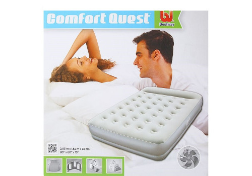 67459 Bestway Надувная кровать Restaira Premium Airbed(Queen) 203х152х38 см со встроенным насосом