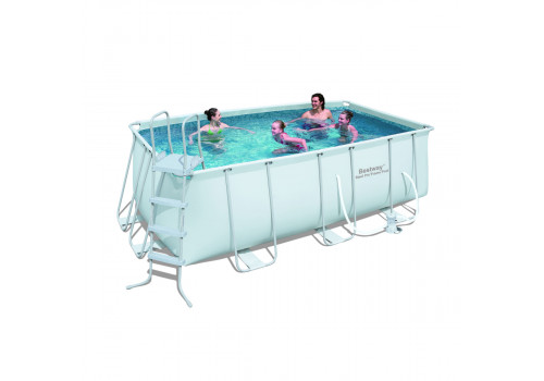 56241 Каркасный бассейн прямоугольный BestWay, 412х201х122см, фильтр-насос картр 2006 л/ч