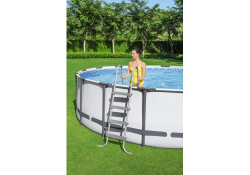 5612X Bestway Круглый каркасный бассейн 427х122см+фильтр-насос, лестница, тент