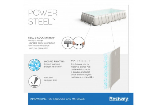 56623 Каркасный бассейн прямоугольный BestWay, 956х488х132см, фильтр-насос песчанный 7571л/ч (28372, 28376)