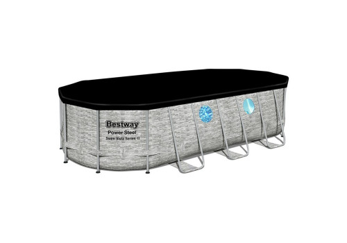 56716 Bestway Каркасный бассейн Power Steel Delux — Ротанг (овал) 5,49х2,74х1,22м+фильтр-насос картр. 5678 л/ч